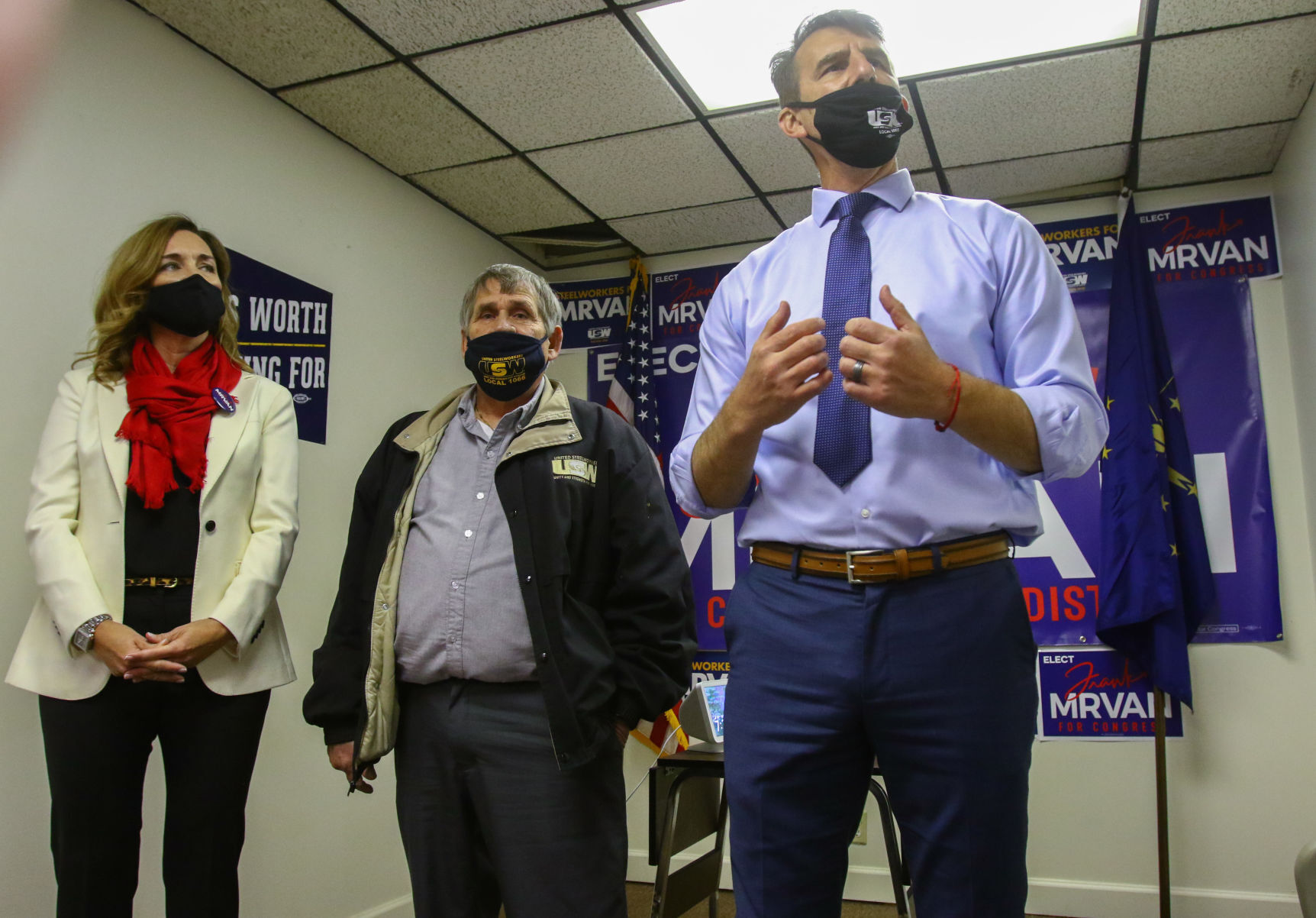Frank Mrvan visits headquarters on Election Night